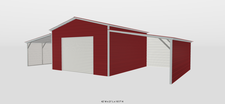 18X20X10 Steel Building with Two 12x21X7 Lean-Tos /// AVAILABLE FOR ORDER