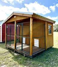 10X10 WOOD DOG KENNEL (SOLD/// AVAILABLE FOR SPECIAL ORDER )