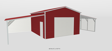 18X20X10 Steel Building with Two 12x21X7 Lean-Tos /// AVAILABLE FOR ORDER