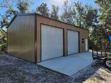 24x36x12 Vertical Roof Steel Building with Concrete Slab and Permitting Package